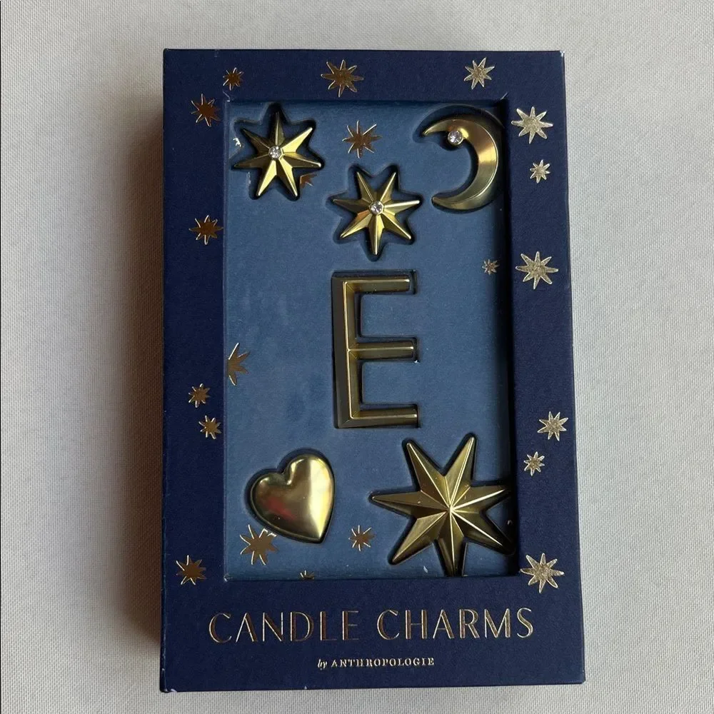 Anthropologie Gold Star and Moon Candle Charms